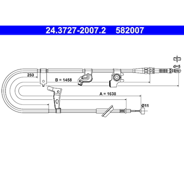 Tažné lanko, parkovací brzda ATE 24.3727-2007.2