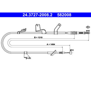 żażné lanko parkovacej brzdy ATE 24.3727-2008.2