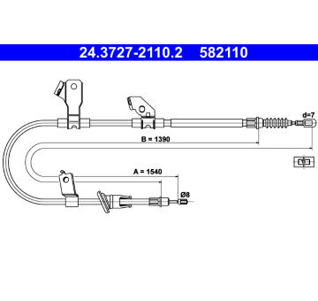 Tažné lanko, parkovací brzda ATE 24.3727-2110.2