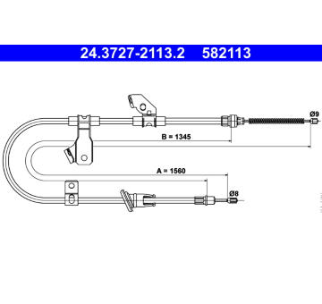 Tažné lanko, parkovací brzda ATE 24.3727-2113.2