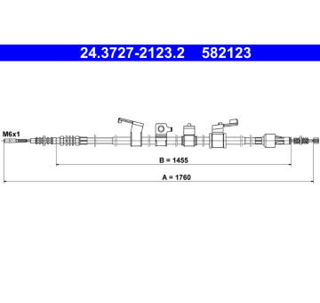 Tažné lanko, parkovací brzda ATE 24.3727-2123.2