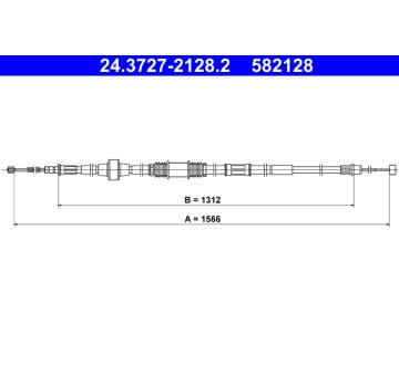 Tažné lanko, parkovací brzda ATE 24.3727-2128.2