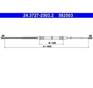 Tažné lanko, parkovací brzda ATE 24.3727-2503.2