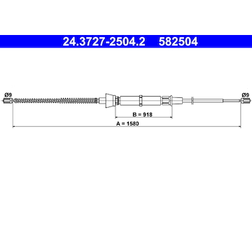 Tažné lanko, parkovací brzda ATE 24.3727-2504.2