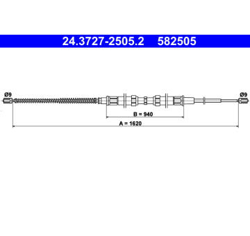Tažné lanko, parkovací brzda ATE 24.3727-2505.2
