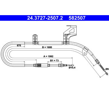 Tažné lanko, parkovací brzda ATE 24.3727-2507.2