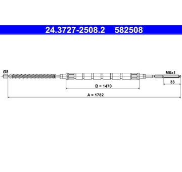 Tažné lanko, parkovací brzda ATE 24.3727-2508.2