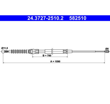 Tažné lanko, parkovací brzda ATE 24.3727-2510.2