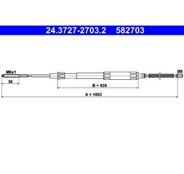 Tažné lanko, parkovací brzda ATE 24.3727-2703.2