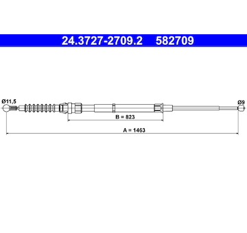 Tažné lanko, parkovací brzda ATE 24.3727-2709.2