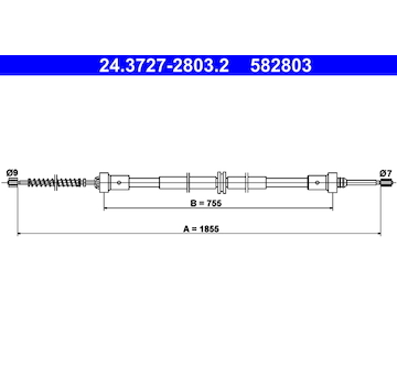 Tažné lanko, parkovací brzda ATE 24.3727-2803.2