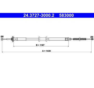 Tažné lanko, parkovací brzda ATE 24.3727-3000.2