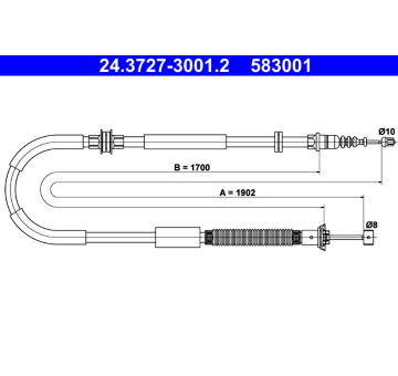 Tažné lanko, parkovací brzda ATE 24.3727-3001.2