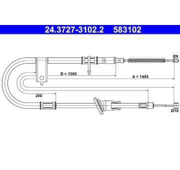 Tažné lanko, parkovací brzda ATE 24.3727-3102.2