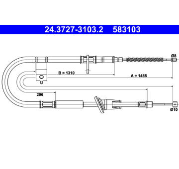 Tažné lanko, parkovací brzda ATE 24.3727-3103.2