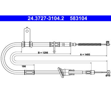 Tažné lanko, parkovací brzda ATE 24.3727-3104.2