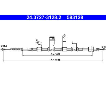 Tažné lanko, parkovací brzda ATE 24.3727-3128.2