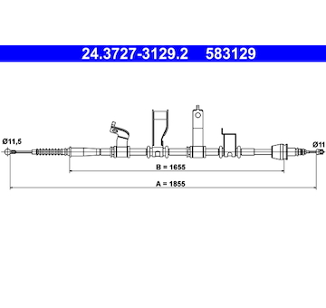 Tažné lanko, parkovací brzda ATE 24.3727-3129.2