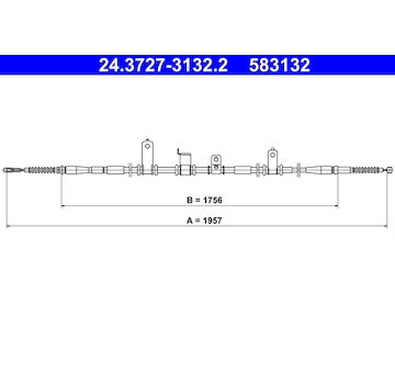 Tažné lanko, parkovací brzda ATE 24.3727-3132.2