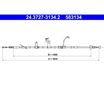 Tažné lanko, parkovací brzda ATE 24.3727-3134.2