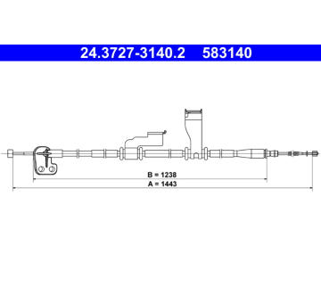 Tažné lanko, parkovací brzda ATE 24.3727-3140.2