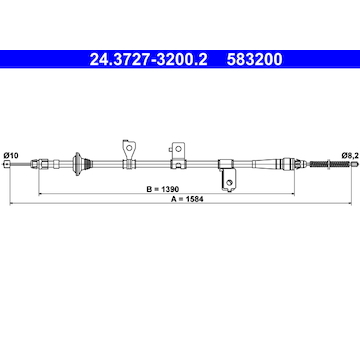 Tažné lanko, parkovací brzda ATE 24.3727-3200.2