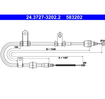 Tažné lanko, parkovací brzda ATE 24.3727-3202.2