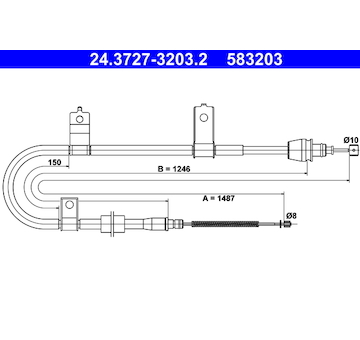 Tažné lanko, parkovací brzda ATE 24.3727-3203.2