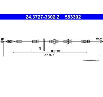 Tažné lanko, parkovací brzda ATE 24.3727-3302.2