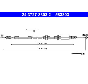 Tažné lanko, parkovací brzda ATE 24.3727-3303.2