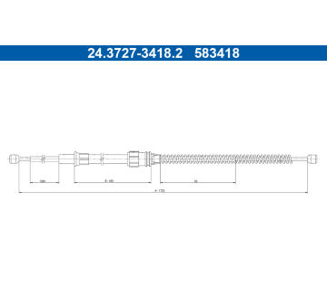 Tažné lanko, parkovací brzda ATE 24.3727-3418.2