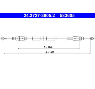Tažné lanko, parkovací brzda ATE 24.3727-3605.2