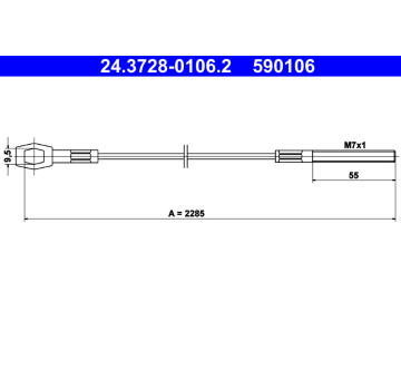 Tažné lanko, ovládání spojky ATE 24.3728-0106.2