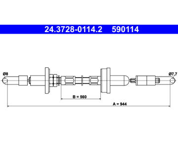 Tažné lanko, ovládání spojky ATE 24.3728-0114.2