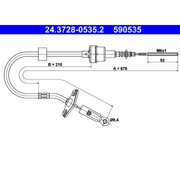 Tažné lanko, ovládání spojky ATE 24.3728-0535.2