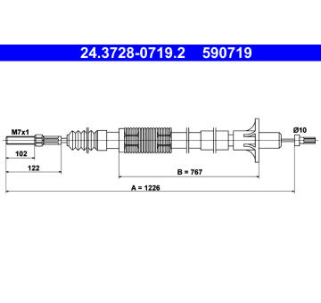 Tažné lanko, ovládání spojky ATE 24.3728-0719.2