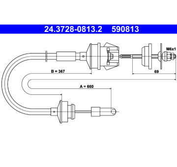 Tažné lanko, ovládání spojky ATE 24.3728-0813.2