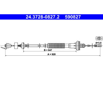 Tažné lanko, ovládání spojky ATE 24.3728-0827.2