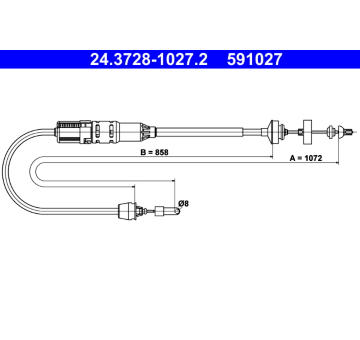 Tažné lanko, ovládání spojky ATE 24.3728-1027.2