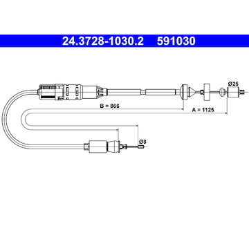 Tažné lanko, ovládání spojky ATE 24.3728-1030.2