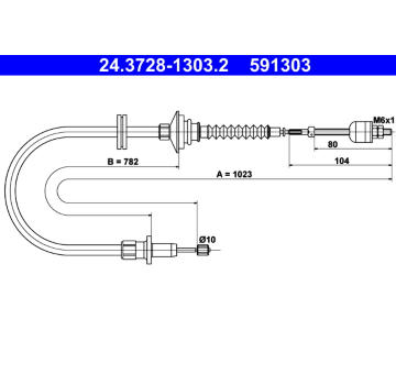 Tažné lanko, ovládání spojky ATE 24.3728-1303.2
