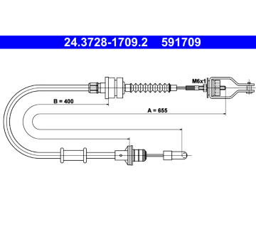 Tažné lanko, ovládání spojky ATE 24.3728-1709.2
