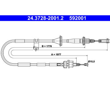 Tažné lanko, ovládání spojky ATE 24.3728-2001.2