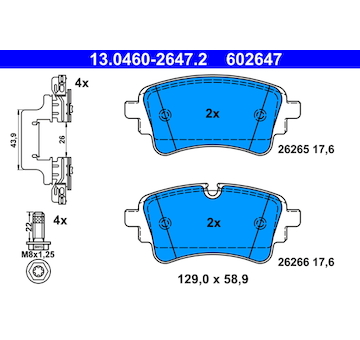 Sada brzdových platničiek kotúčovej brzdy ATE 13.0460-2647.2