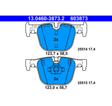 Sada brzdových destiček, kotoučová brzda ATE 13.0460-3873.2