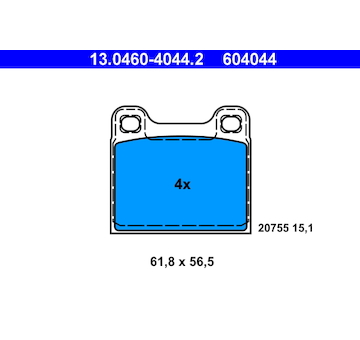 Sada brzdových destiček, kotoučová brzda ATE 13.0460-4044.2