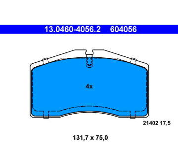 Sada brzdových destiček, kotoučová brzda ATE 13.0460-4056.2