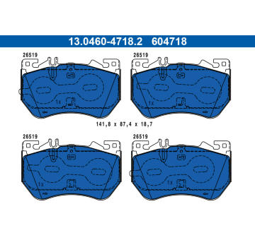 Sada brzdových platničiek kotúčovej brzdy ATE 13.0460-4718.2