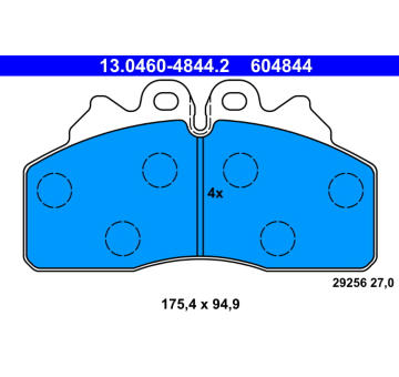 Sada brzdových destiček, kotoučová brzda ATE 13.0460-4844.2