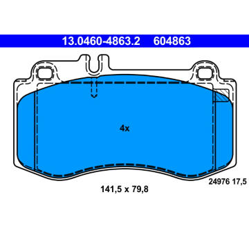 Sada brzdových destiček, kotoučová brzda ATE 13.0460-4863.2
